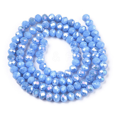 Electroplate Glass Beads Strands EGLA-A034-P4mm-B28-1