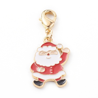 Christmas Themed Alloy Enamel Pendants HJEW-JM00457-02-1