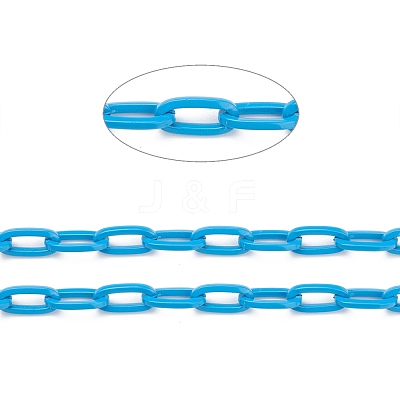 3.28 Feet Eco-friendly Spray Painted Handmade Brass Paperclip Chains X-KK-J276-19-P11-1