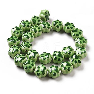 Handmade Printed Porcelain Beads X1-PORC-F005-02E-1