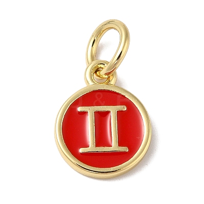 Real 18K Gold Plated Brass Enamel Charms KK-L216-001G-I03-1