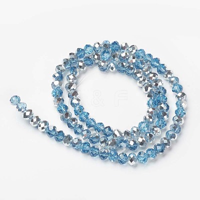 Electroplate Transparent Glass Beads Strands EGLA-A034-T8mm-M18-1