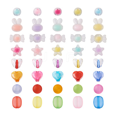 400Pcs 8 Style Acrylic Beads TACR-PJ0001-02-1