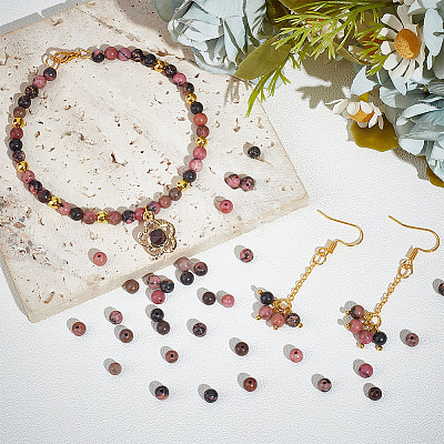 Natural Rhodonite Beads Strands G-NB0005-33B-1