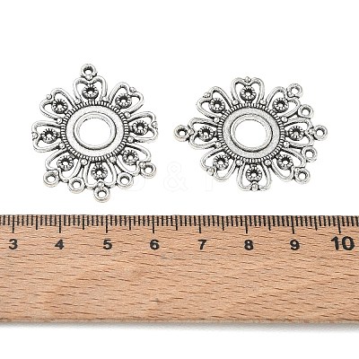Tibetan Style Alloy Connector Cabochon Settings X-EA541Y-NF-1