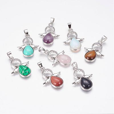 Natural & Synthetic Mixed Stone Pendants G-G651-A-1