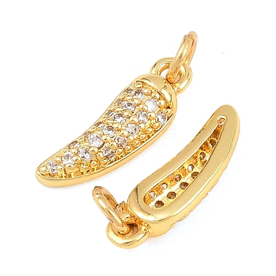 Brass Micro Pave Cubic Zirconia Charms KK-F927-29G-1
