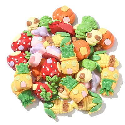 30Pcs Opaque Resin Imitation Food Cabochons CRES-CJ0001-59-1