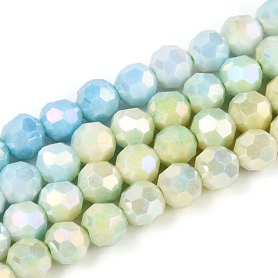 Anti-Tarnish Electroplate Glass Beads Strands EGLA-T021-6mm-15-09-1