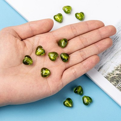 Handmade Silver Foil Glass Beads X-FOIL-R050-12x8mm-7-1