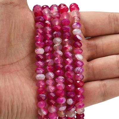 Natural Banded Agate Beads Strands G-Z111-A01-05-1