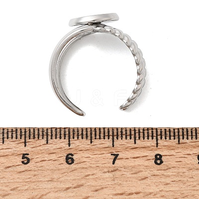 304 Stainless Steel Cuff Ring Components STAS-P454-01B-P-1