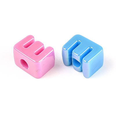 UV Plating Opaque Acrylic European Beads OACR-M027-03E-1