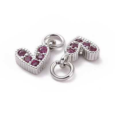Brass Micro Pave Cubic Zirconia Charms RB-I078-66-M-NR-1