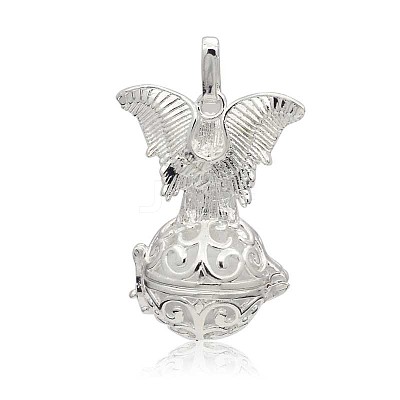 Silver Color Plated Brass Hollow Round Cage Pendants LS-KK-J250-17S-1