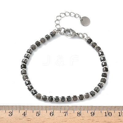 Natural Labradorite & Non-magnetic Synthetic Hematite Beaded Bracelets for Women BJEW-Z148-04P-01-1