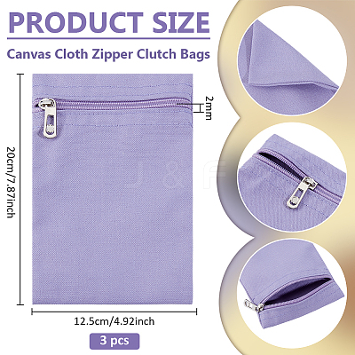 Canvas Cloth Zipper Bags ABAG-WH0077-09B-01-1