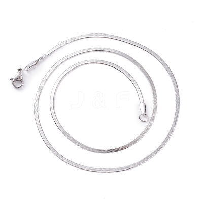 Non-Tarnish 304 Stainless Steel Snake Chains Necklaces NJEW-O058-28P-1