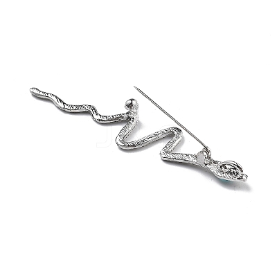 Snake Alloy Rhinestone Brooch Pins JEWB-Z034-04P-02-1