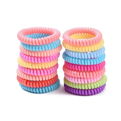 Plastic Telephone Cord Elastic Hair Ties X-OHAR-Q044-21-1