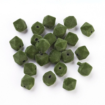 Flocky Acrylic Beads OACR-I001-C01-1