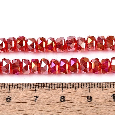 Electroplate Transparent Glass Beads Strands EGLA-N022-05B-C06-1