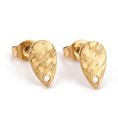 Ion Plating(IP) 304 Stainless Steel Stud Earring Findings STAS-O119-28G-1