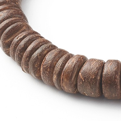 Natural Coconut Wood Beads Stretch Bracelets BJEW-JB06643-1