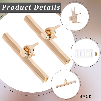 4Pcs Zinc Alloy Twist Bag Lock Purse Catch Clasps PURS-CP0001-03LG-1