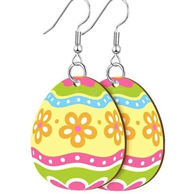 Printed Easter Acrylic Dangle Earrings FS-WG616F7-01-1