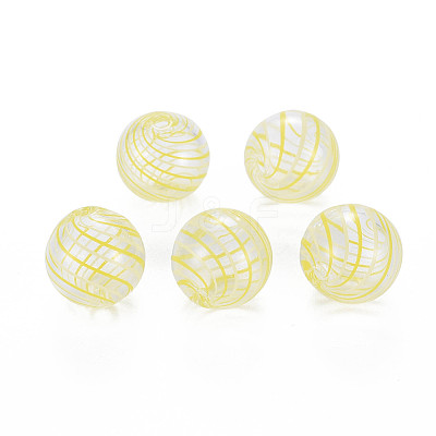 Transparent Handmade Blown Glass Globe Beads LS-GLAA-T012-35A-01-1