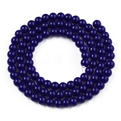 Opaque Solid Color Glass Beads Strands GLAA-T032-P4mm-03-1