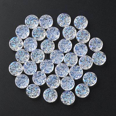 35Pcs Transparent Spray Painted Glass Beads GLAA-YW0001-65-1