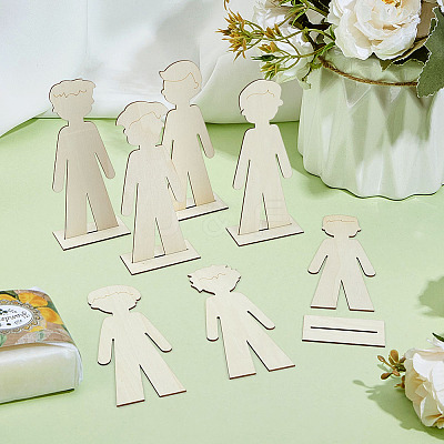 Wooden Boy Display Decorations AJEW-WH0270-939-1