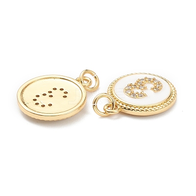 Brass Micro Pave Clear Cubic Zirconia Charms ZIRC-I052-16G-03-1