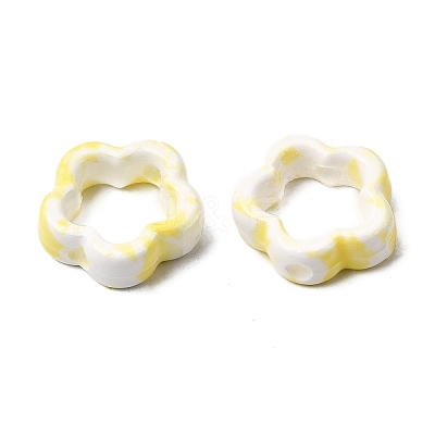 Flower Hollow Glazed Porcelain Bead Frame PORC-A034-09E-1