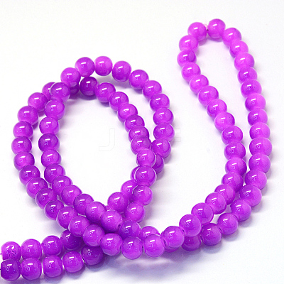 Baking Paint Imitation Jade Glass Round Bead Strands DGLA-Q021-4mm-27-1