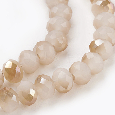 Electroplate Glass Beads Strands X-GLAA-K027-HR-C04-1