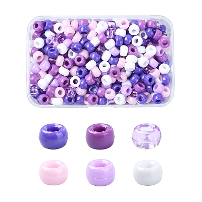 480Pcs 6 Colors Opaque & Transparent Plastic Beads KY-YW0001-75D-1