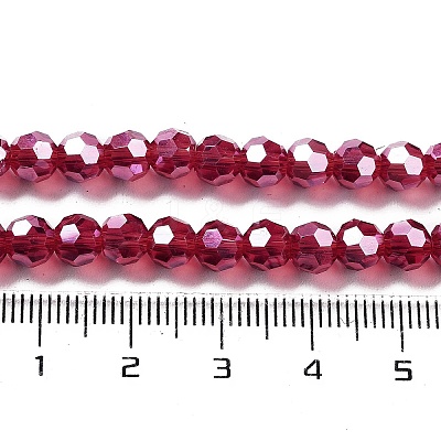 Electroplate Transparent Glass Beads Strands EGLA-A035-T6mm-A07-1