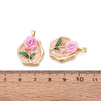 Brass Enamel Pendants KK-SZC0009-03G-01-1