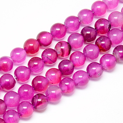 Natural Striped Agate/Banded Agate Beads Strands X-G-R003-01-1