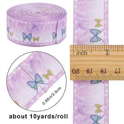 10 Yards Polyester Printed Grosgrain Ribbon OCOR-GF0002-36A-1