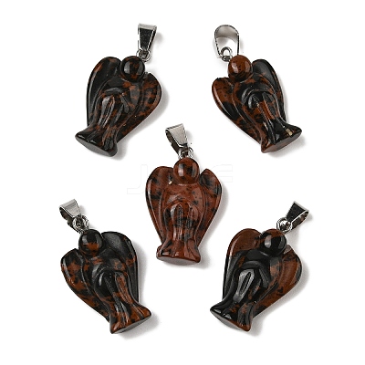 Natural Mahogany Obsidian Pendants G-B127-10P-09-1