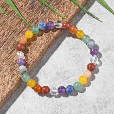 Mixed Gemstone Stretch Bracelets BJEW-Q667-04-1