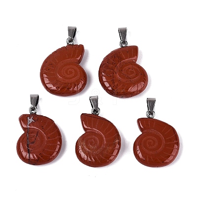 Natural Red Jasper Pendants G-Q601-45F-1
