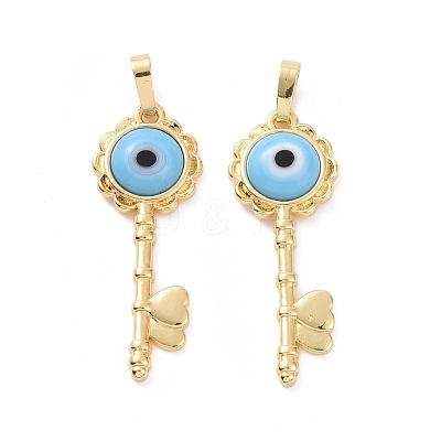 Handmade Evil Eye Lampwork Pendants ZIRC-F136-05G-05-1