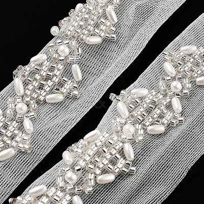 Polyester Flower Lace Trims OCOR-A007-09-1