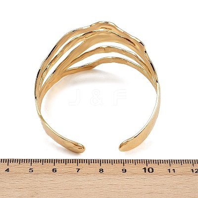 304 Stainless Steel Cuff Bangles for Women BJEW-G757-03G-1