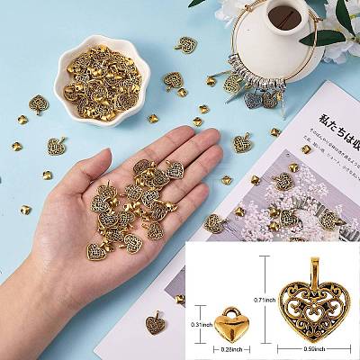 200Pcs 2 Style Tibetan Style Alloy Pendants FIND-SZ0002-33AG-1